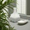White ceramic vase with hand-glazed surface, a flower arrangement for the living room entrance hall, home decoration Specification image